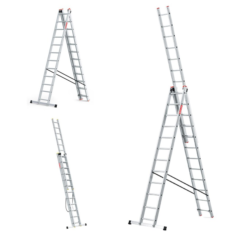 Drabina aluminiowa 3x12 PROFESJONALNA 150 kg produkt POLSKI Drabina aluminiowa 3x12 PROFESJONALNA 150 kg produkt POLSKI