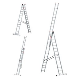 Drabina aluminiowa 3x14 PROFESJONALNA 150 kg produkt POLSKI