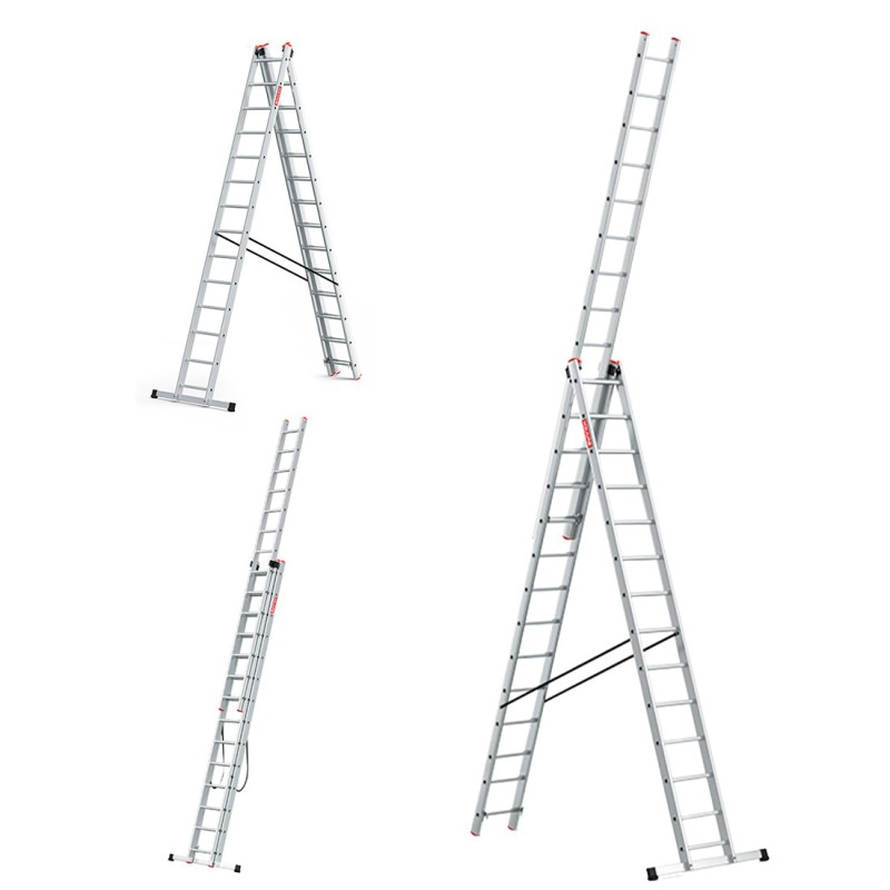 Drabina aluminiowa 3x14 PROFESJONALNA 150 kg produkt POLSKI Drabina aluminiowa 3x14 PROFESJONALNA 150 kg produkt POLSKI