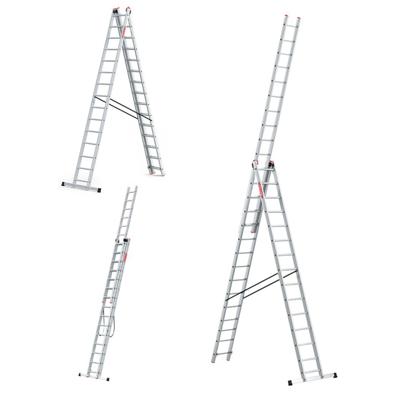 Drabina aluminiowa 3x15 PROFESJONALNA 150 kg produkt POLSKI Drabina aluminiowa 3x15 PROFESJONALNA 150 kg produkt POLSKI