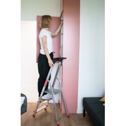 Drabina aluminiowa domowa z półką 3 stopniowa  BAULICH produkt POLSKI