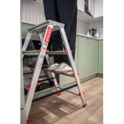 Drabina domowa aluminiowa dwustronna 4 stopniowa 125 kg produkt POLSKI