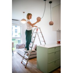 Drabina domowa aluminiowa dwustronna 8 stopniowa 125 kg produkt POLSKI