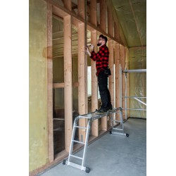 Drabina przegubowa składana wielofunkcyjna z aluminium 4x3 z podestem