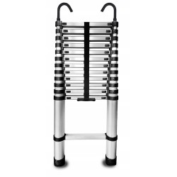 Drabina teleskopowa aluminiowa 11 stopni z HAKAMI HOME