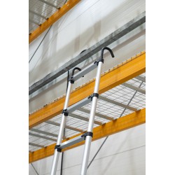 Drabina teleskopowa aluminiowa 11 stopni z HAKAMI HOME