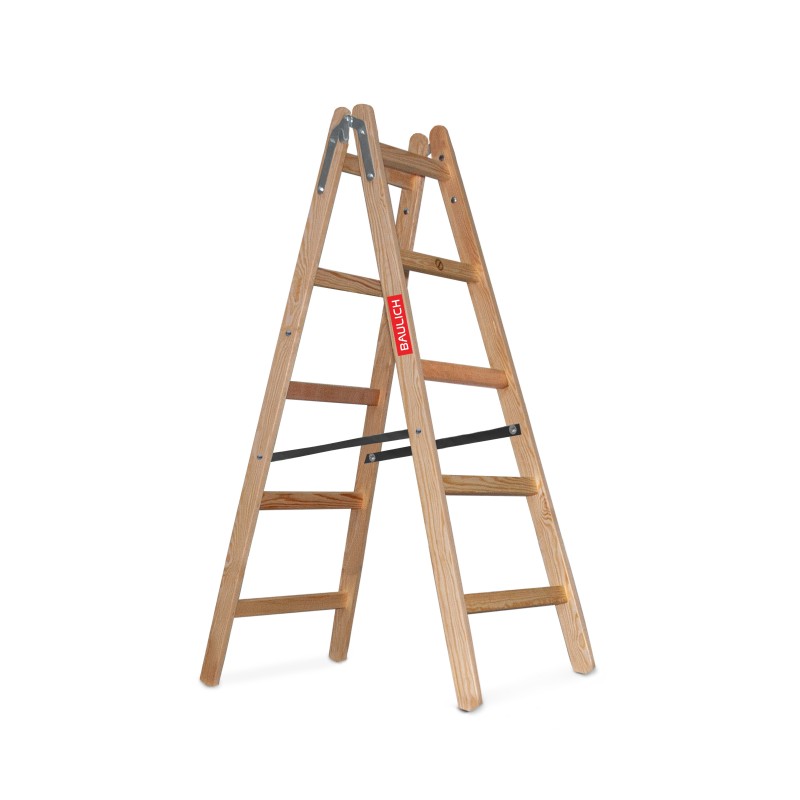 Drabina drewniana 2x5 150 kg wysokość 153 cm | Baulich