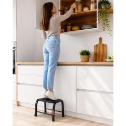 Taboret stalowy 1-stopniowy 150 kg czarny | Baulich