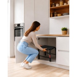 Taboret stalowy 1-stopniowy 150 kg czarny | Baulich