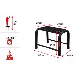 Taboret stalowy 1-stopniowy 150 kg czarny | Baulich