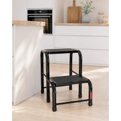 Taboret stalowy 2-stopniowy 150 kg czarny | Baulich