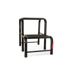 Taboret stalowy 2-stopniowy 150 kg czarny | Baulich
