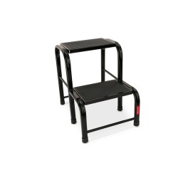 Taboret stalowy 2-stopniowy 150 kg czarny | Baulich