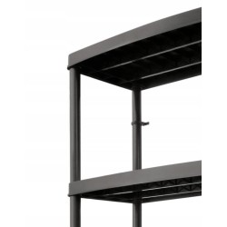 Regał plastikowy czarny 180x74x40 cm 5 półek 250 kg | Baulich
