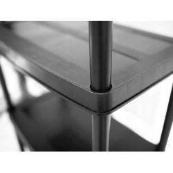 Regał plastikowy czarny 180x74x40 cm 5 półek 250 kg | Baulich