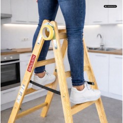 Drabina drewniana malarska 2x6 150 kg wys. 182 cm | Baulich