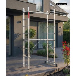 Mini rusztowanie aluminiowe 2x8 – podest 3w1, do 4,2m | Baulich