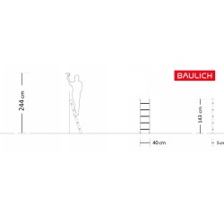 Drabina aluminiowa przystawna 1x5 150 kg | Baulich