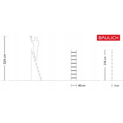 Drabina aluminiowa przystawna 1x8 150 kg | Baulich