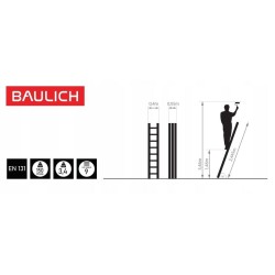 Drabina aluminiowa przystawna profesjonalna 1x9 150 kg | Baulich