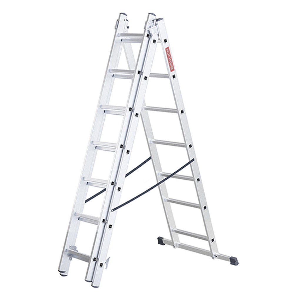 Drabina aluminiowa Baulich 3x7 rozstawiona w pozycji A