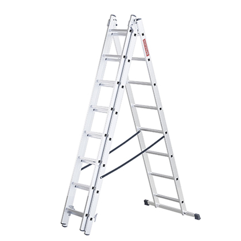 Drabina aluminiowa Baulich 3x8 rozstawiona w pozycji A